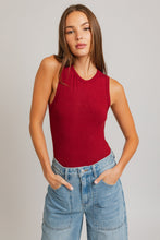 Burgundy Crew Neck Bodysuit