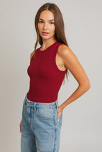 Burgundy Crew Neck Bodysuit