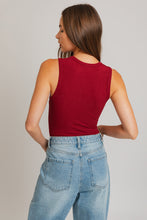 Burgundy Crew Neck Bodysuit