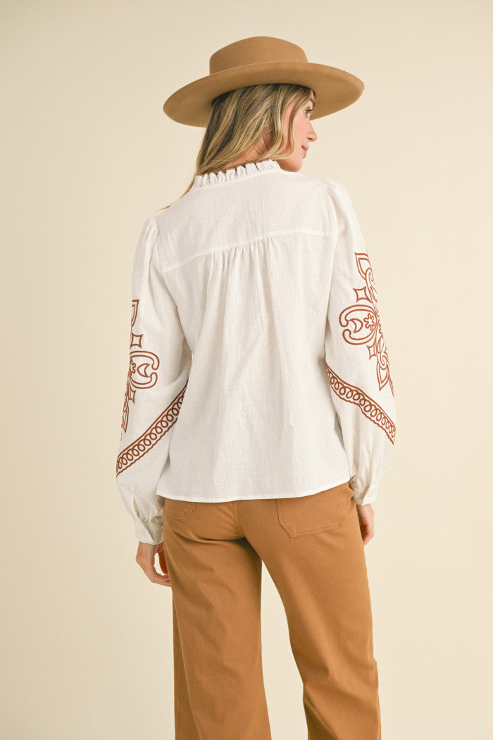 White Embroidered Top
