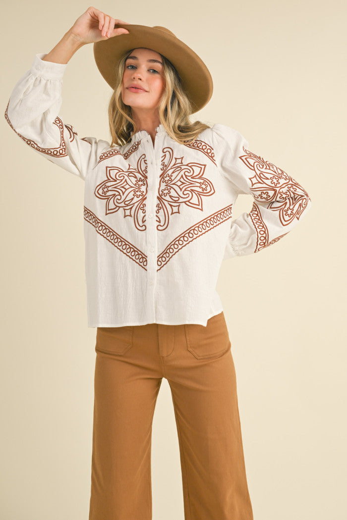 White Embroidered Top