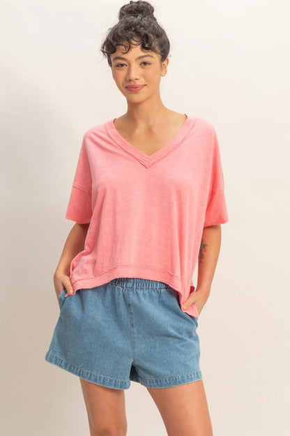 Casual Cool Coral Top