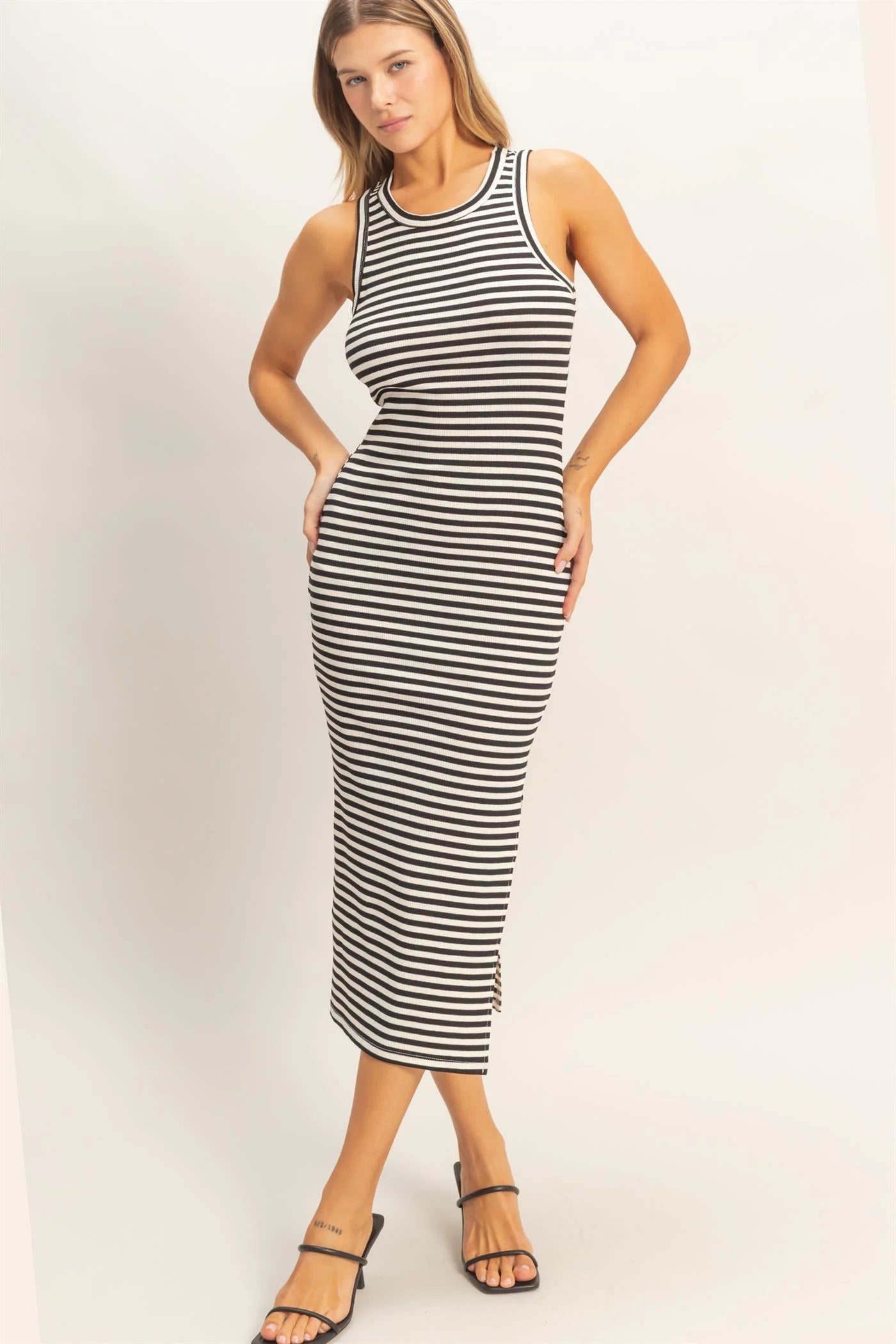 Bump & Beyond Striped Midi Dress