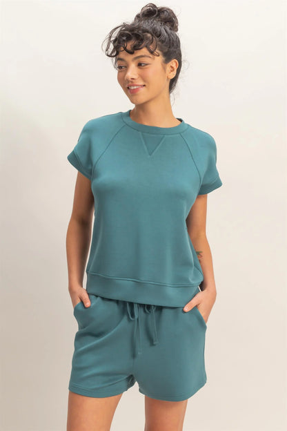 Simple Comfort Teal Shorts Set