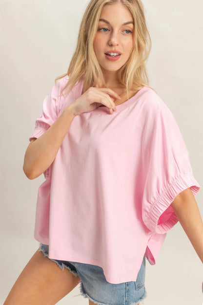 Soft Touch Pink Oversized Top