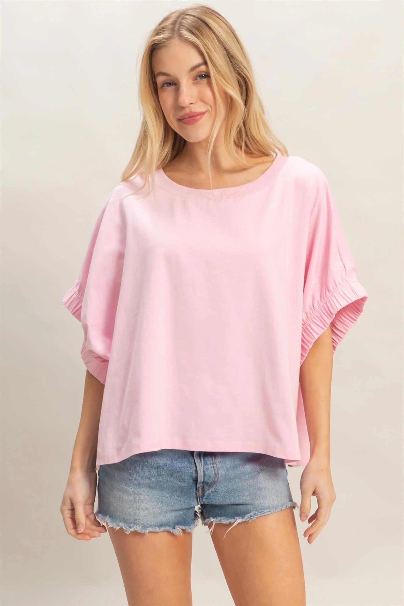Soft Touch Pink Oversized Top
