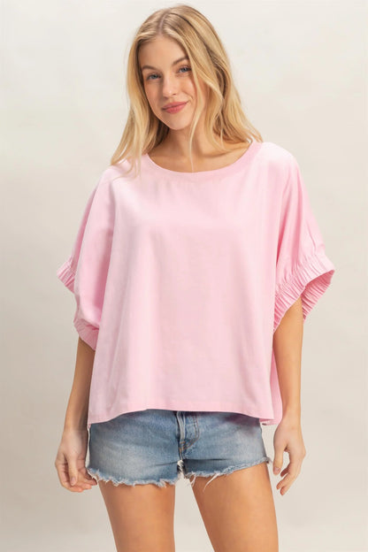 Soft Touch Pink Oversized Top