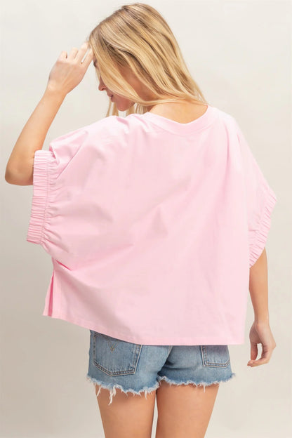 Soft Touch Pink Oversized Top