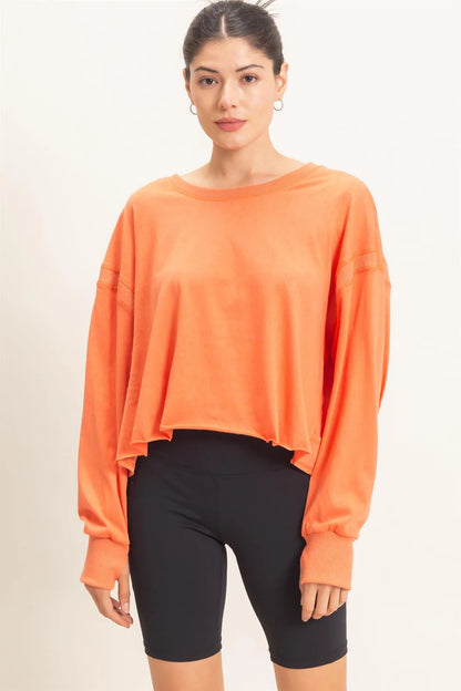 Orange You Cozy Open Back Top