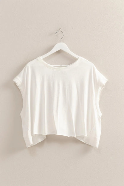 Throw On Open Back White Top