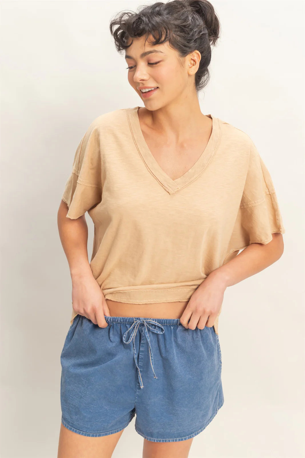 Casual Cool Taupe Top