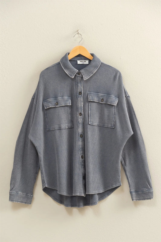 Navy Oversized Shacket