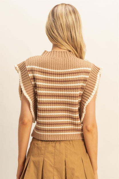 The Grateful Days Taupe Sweater Vest