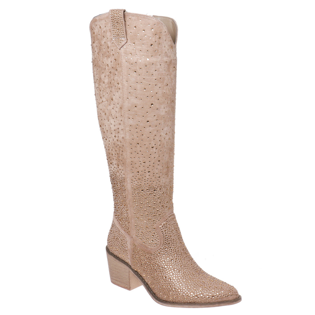 Taupe Rhinestone Boots