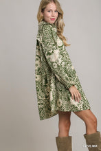 Olive Mix Print Dress