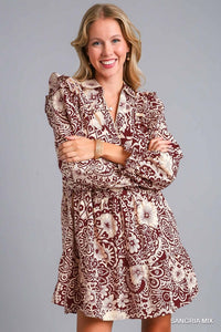Sangria Mix Print Dress