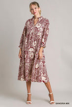 Sangria Two Tone Floral Midi Dress
