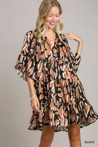 Black Animal Print Dress
