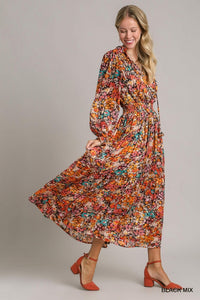 Black Metallic Floral Dress