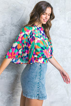 Mix Print Pleated Top