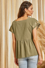 Olive Embroiderd Top