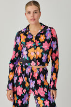 Pleated Daisy Print Top