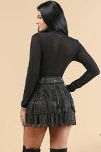 Black Rhinestone Bodysuit