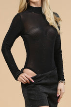 Black Rhinestone Bodysuit
