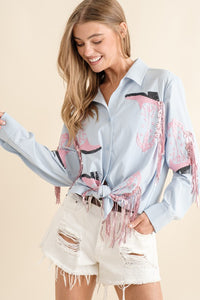 Western Cowboy Fringe Boots Top