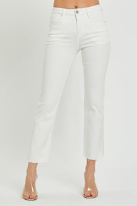 Pure Pearl Mid Rise Straight Jeans