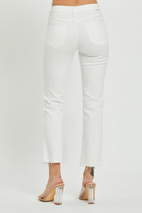 Pure Pearl Mid Rise Straight Jeans