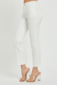 Pure Pearl Mid Rise Straight Jeans