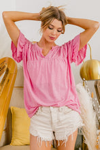 Pink V Neck Top