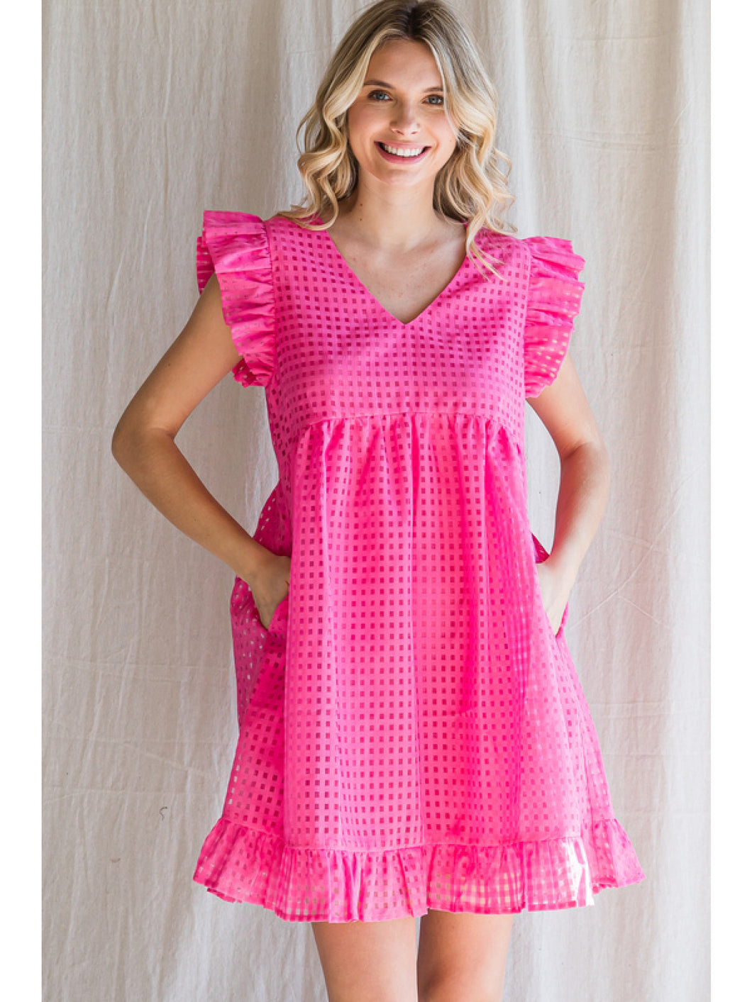 Hot Pink Babydoll Dress