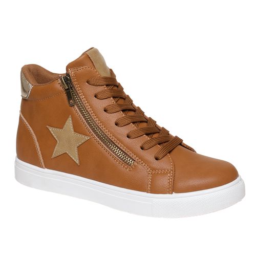 Brown Leather Star Sneakers