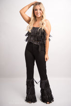 Black Fringe Crop Top