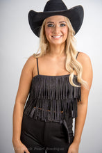 Black Fringe Crop Top