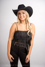 Black Fringe Crop Top