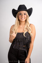 Black Fringe Crop Top