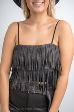 Black Fringe Crop Top