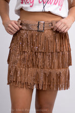 Taupe Fringe Skirt