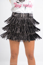 Black Fringe Skort