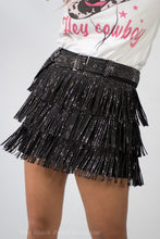 Black Fringe Skort