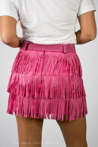 Fuchsia Fringe Skort