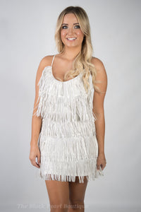 White Fringe Dress