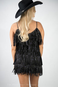 Black Fringe Dress