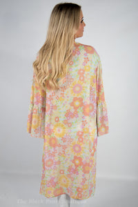 Sky Blue Floral Kimono