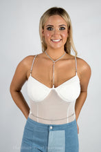 White Rhinestone Bodysuit