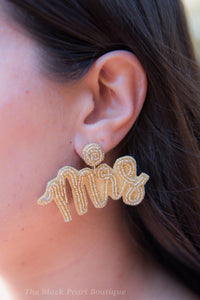 MRS Gold Beaded Earrings