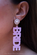 Bride Pink Glitter Acrylic Earrings